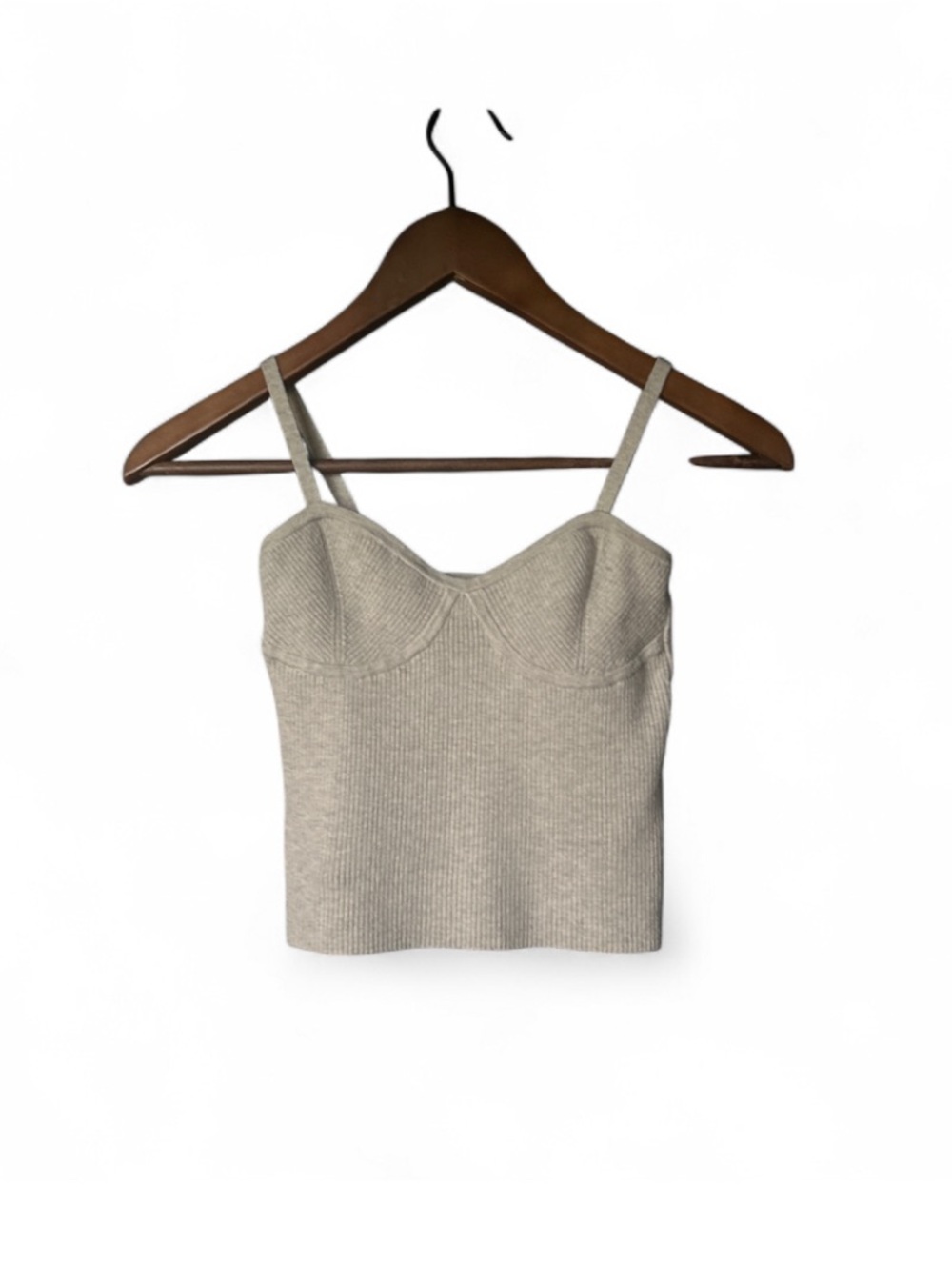 Madewell Ribbed Knit Bustier Cami Top - Oatmeal